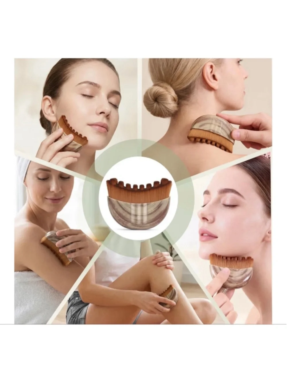 Palm Grip Contouring Scalp & Body Brush in Brown NWT